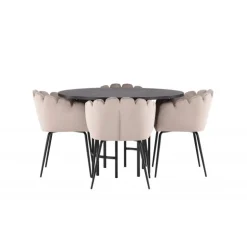 København Rundt Spisebordssæt - Beige og Sort