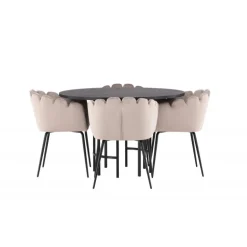København Rundt Spisebordssæt - Beige og Sort