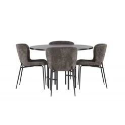 København Rundt Spisebordssæt - Beige og Mocca