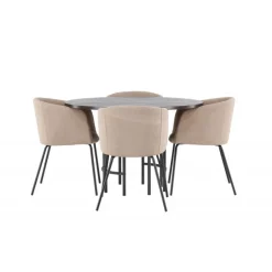 København Rundt Spisebordssæt - Beige og Mocca