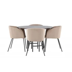 København Rundt Spisebordssæt - Beige og Mocca