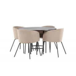København Rundt Spisebordssæt - Beige og Mocca