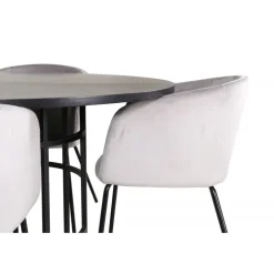 København Rundt Spisebordssæt - Sort og Lysegrå
