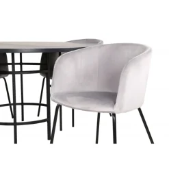 København Rundt Spisebordssæt - Sort og Lysegrå