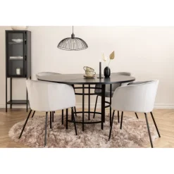 København Rundt Spisebordssæt - Sort og Lysegrå