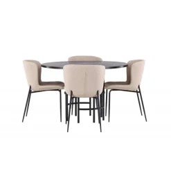 København Rundt Spisebordssæt - Mørkegrå og Mocca