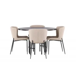 København Rundt Spisebordssæt - Mørkegrå og Mocca