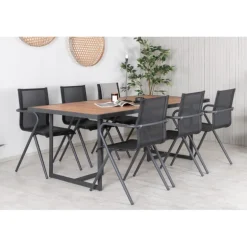 Khung t Loungesæt - Havemøbelsæt - Sort,Natur