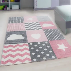 Kids Børnetæppe Hjerte og stjerne - Pink