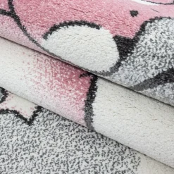 Kids Rund Børnetæppe Bjørn - Pink