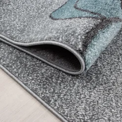 Kids Rund Børnetæppe Bjørn - Blå