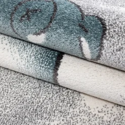 Kids Rund Børnetæppe Bjørn - Blå