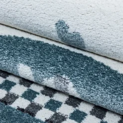 Kids Rund Børnetæppe Elefant - Blå