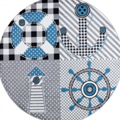 Kids Rund Børnetæppe Pirat - Grå