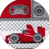 Kids Rund Børnetæppe Racerbil - Rød