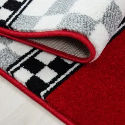 Kids Rund Børnetæppe Racerbil - Rød