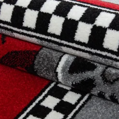 Kids Rund Børnetæppe Racerbil - Rød