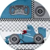 Kids Rund Børnetæppe Racerbil - Blå