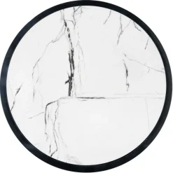 KIM sofabordplade - Hvid marmor, stel - Sort