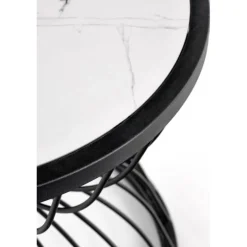 KIM sofabordplade - Hvid marmor, stel - Sort