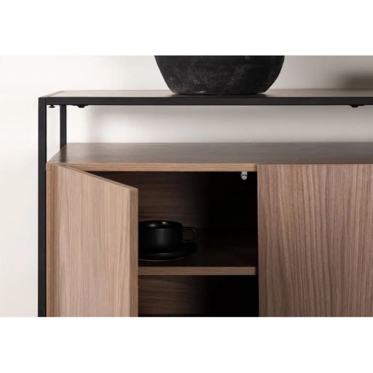 Kingsport Skab - Sort og Valnød