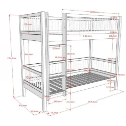 Køjeseng Forrest Bøg 90 x 200 cm – Hvid