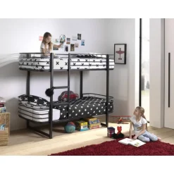 Køjeseng metal 90 x 200 – Oscar, sort