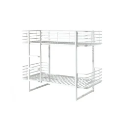 Køjeseng Oscar 90 x 200 cm – hvid metal, industriel stil