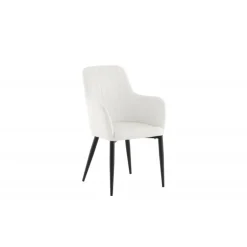 Komfort Spisebordsstol - Hvid Fløjl