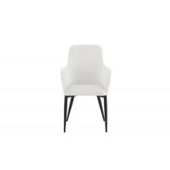 Komfort Spisebordsstol - Hvid Fløjl