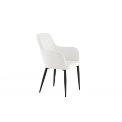 Komfort Spisebordsstol - Hvid Fløjl