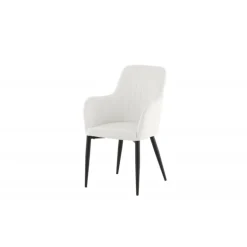 Komfort Spisebordsstol - Hvid Fløjl