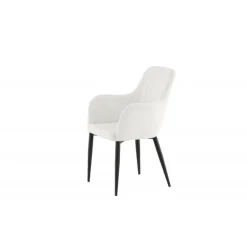 Komfort Spisebordsstol - Hvid Fløjl