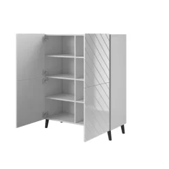 Kommode 100 ABETO mat Hvid/ glans Hvid