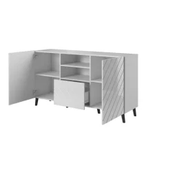 Kommode ABETO mat Hvid/ blank Hvid