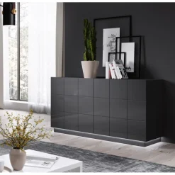 Kommode KOM2D REJA grafit glans/grafit glans