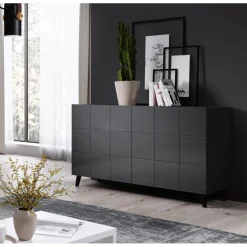 Kommode KOM2D REJA grafit glans/grafit glans