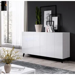 Kommode KOM2D REJA Hvid Glans/Hvid Glans