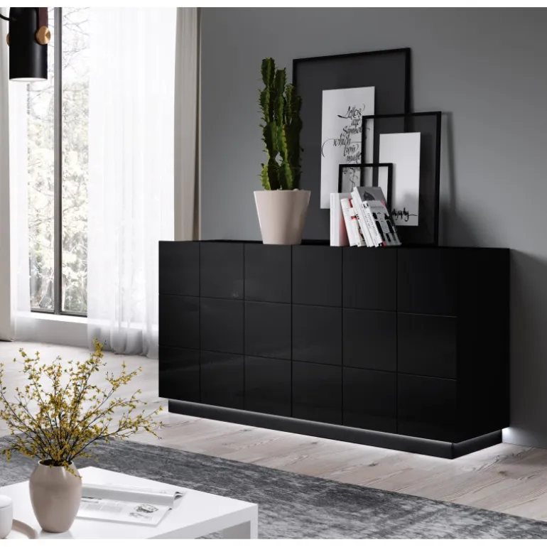 Kommode KOM2D REJA Sort Glans/Sort Glans