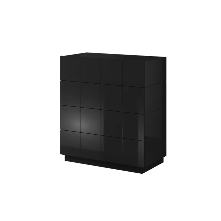 Kommode KOM4S REJA Sort Glans/Sort Glans