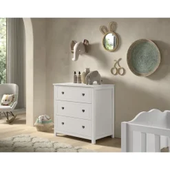 Kommode med 3 skuffer – Amori, hvid