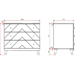 Kommode med 3 skuffer – Billy, satin hvid