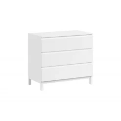 Kommode med 3 skuffer – Eva, hvid (90 × 200 cm)