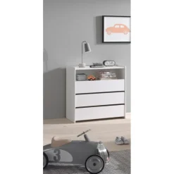 Kommode med 3 skuffer – Kiddy, hvid