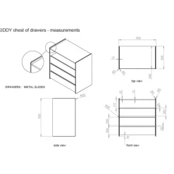 Kommode med 3 skuffer – Kiddy, hvid