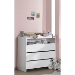 Kommode med 3 skuffer – Kiddy, hvid