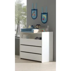 Kommode med 3 skuffer – Kiddy, hvid