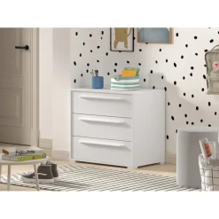 Kommode med 3 skuffer – Sam, hvid