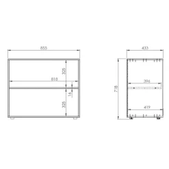 Kommode med reol – Pino, hvid