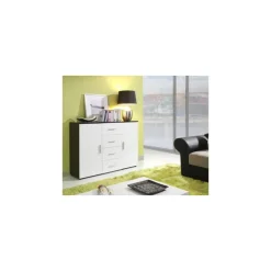 Kommode UNI blomme/Hvid